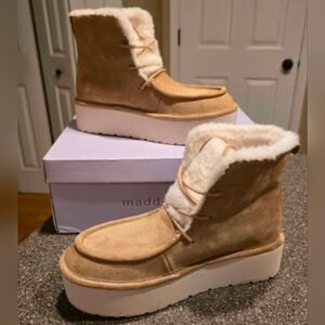 Madden Girl Beige Suede Winter Boots
